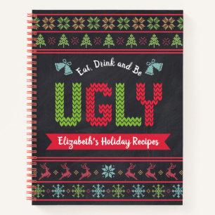 Cuaderno Navidades feos preparan una receta de Chalkboard
