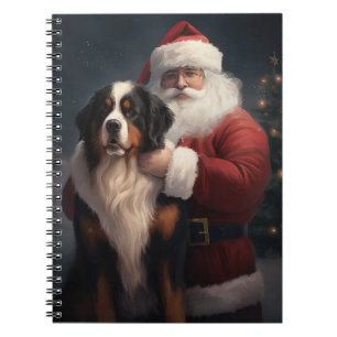 Cuaderno Navidades festivos Bernese Mountain Dog Santa Clau