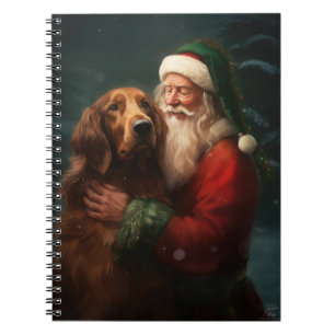 Cuaderno Navidades festivos de la Red Setter Santa Claus de