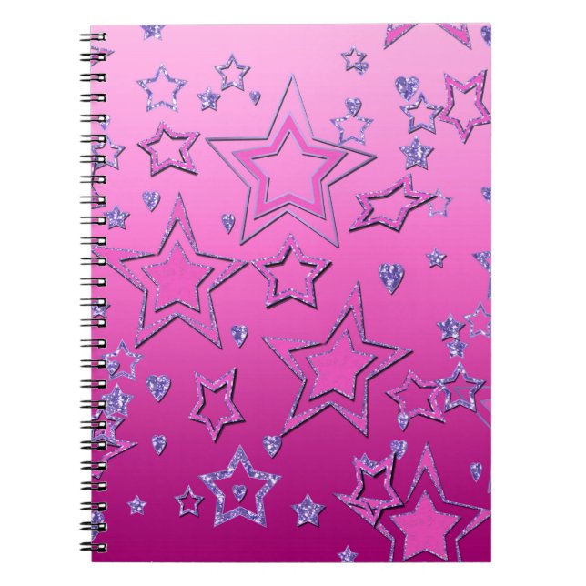 Cuaderno Navidades fiesta gradiente purpurina brillo confet (Frente)