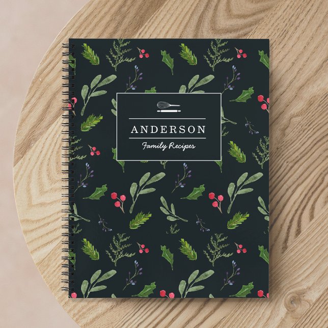 Cuaderno Navidades Foliage Personalized Family Recipe Book (Subido por el creador)