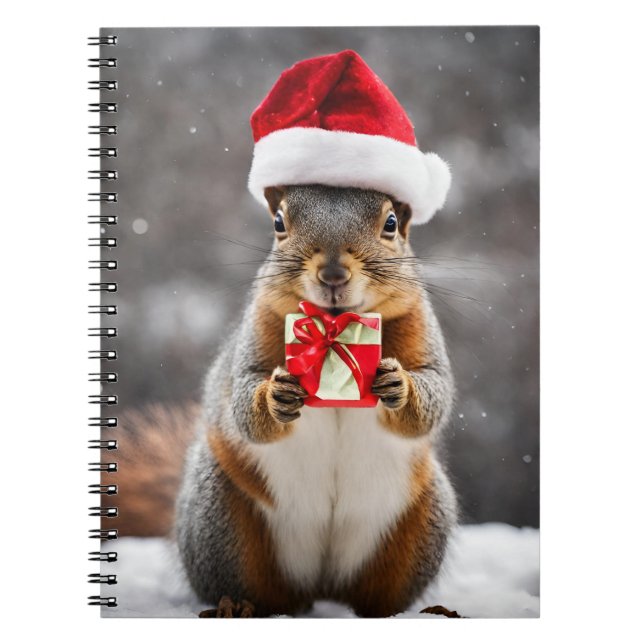 Cuaderno Navidades Fox Squirrel con un Sombrero (Frente)