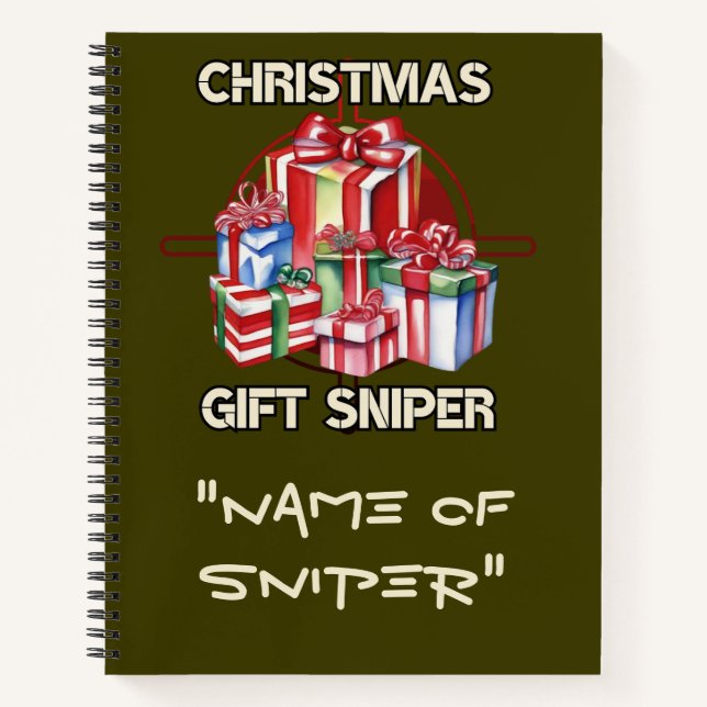 Cuaderno Navidades, francotiradores, regalos, ejército (Anverso)