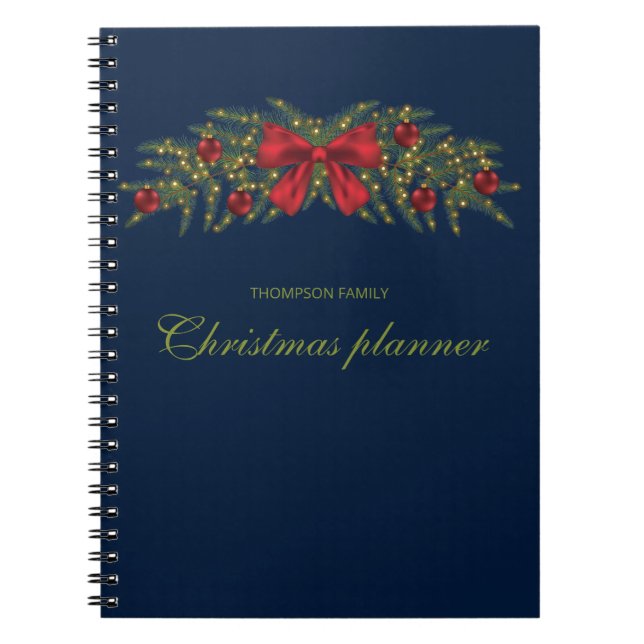 Cuaderno Navidades Garland Con Bow Rojo Y Balbuceos (Frente)