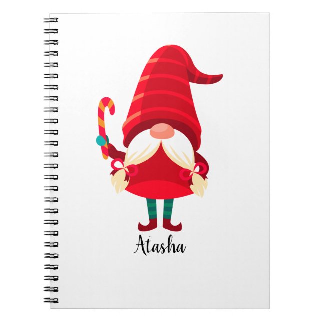 Cuaderno Navidades Gnome Llevando Un Cañón De Velas (Frente)