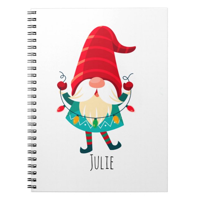 Cuaderno Navidades Gnome portando Navidades Luces (Frente)