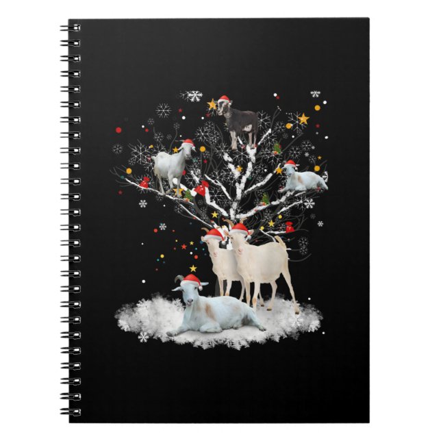 Cuaderno Navidades Goat On Tree Funny Santa Goat Lover Rega (Frente)