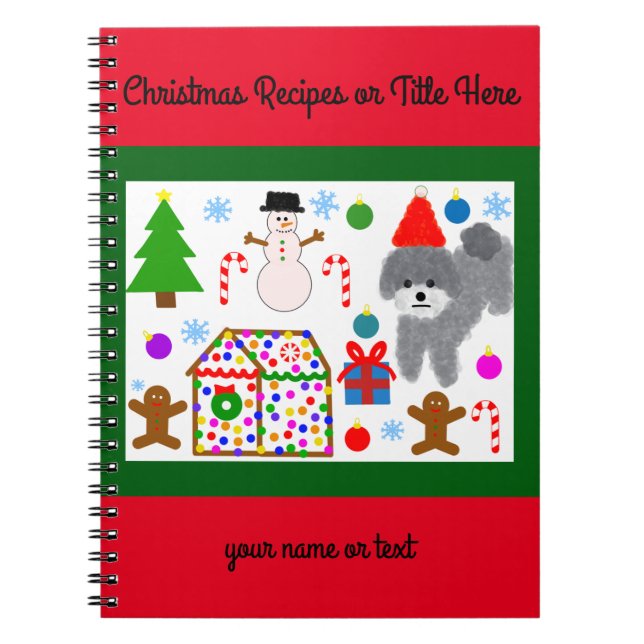 Cuaderno Navidades Gray Poodle #3 Bloc de notas espirales (Frente)