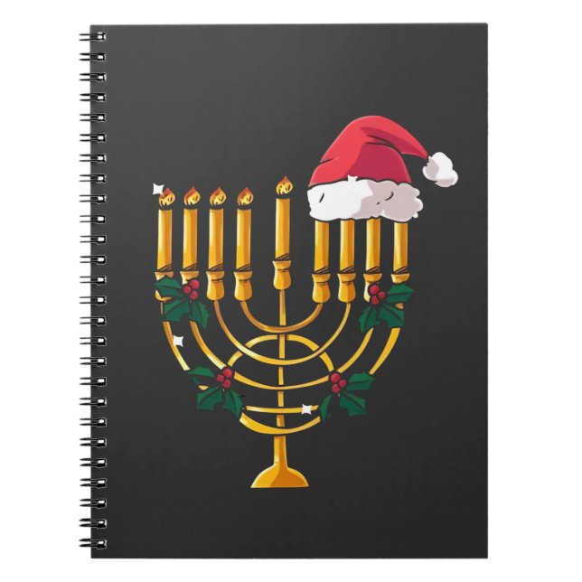Cuaderno Navidades Hanukkah Jewish Santa Menorah (Frente)