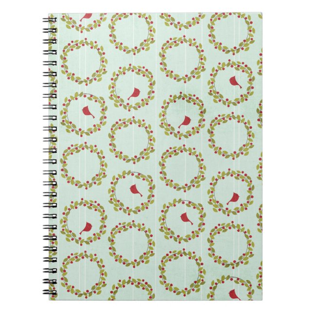 Cuaderno Navidades Holly Wreath Cardinal Notebook (Frente)