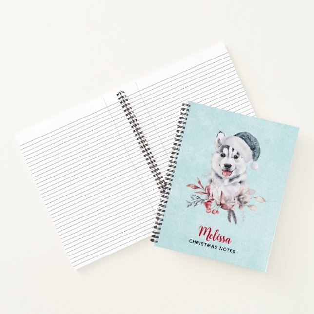 Cuaderno Navidades Husky Dog en Santa Hat (Interior)
