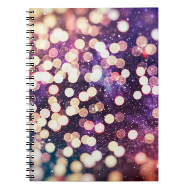 Cuaderno Navidades iluminan el fondo. Grafio brillante de v (Frente)