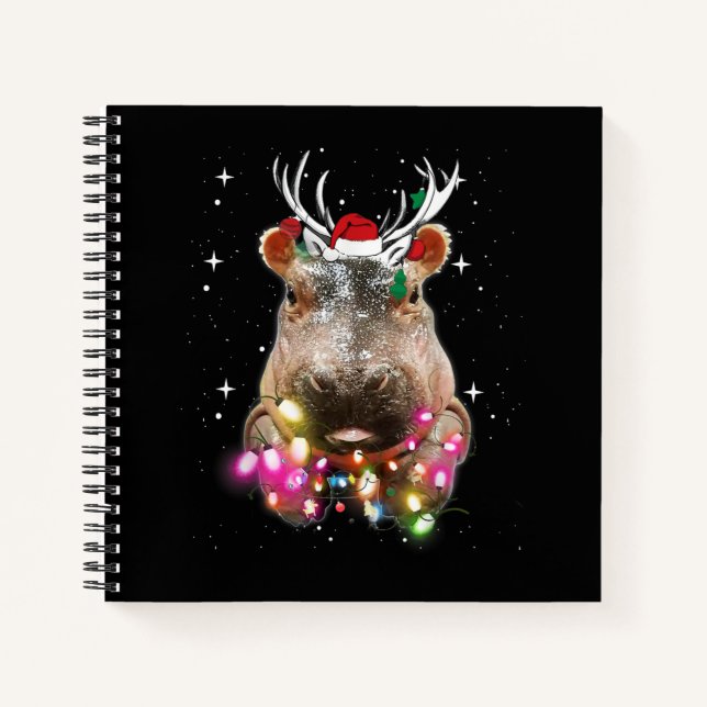 Cuaderno Navidades Iluminan Hippo Fiona Hippopótamo Lover (Anverso)