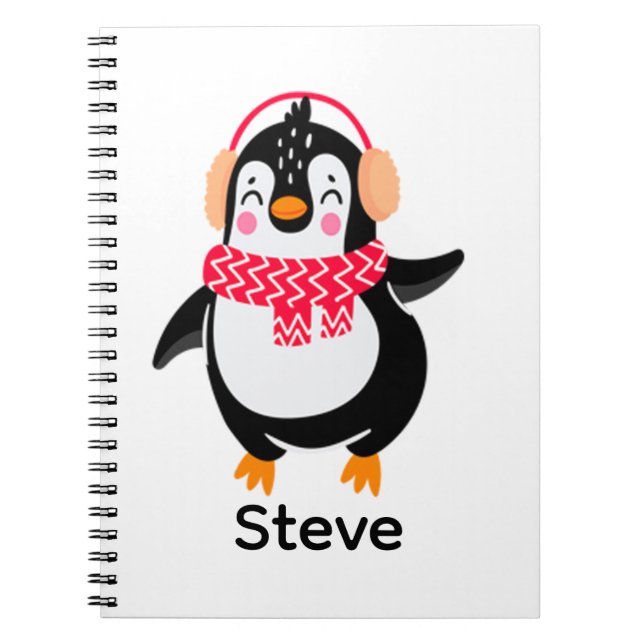 Cuaderno Navidades Jolly Penguin en una bufanda con bocanad (Frente)