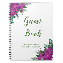 Cuaderno Navidades libro de Bodas Purple Poinsettia