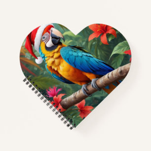 Cuaderno Navidades Macaw Con Un Sombrero Santa-56483