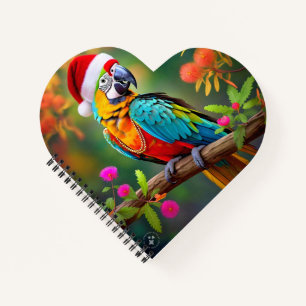 Cuaderno Navidades Macaw Con Un Sombrero Santa-56485