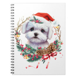 Cuaderno Navidades malteses de cachorro, Navidad Perro malt