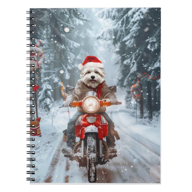 Cuaderno Navidades malteses de ciclismo de perros (Frente)