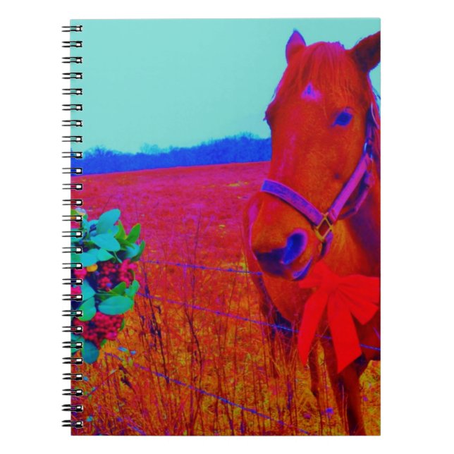 Cuaderno Navidades marrones coloreados Caballo : añadir nom (Frente)