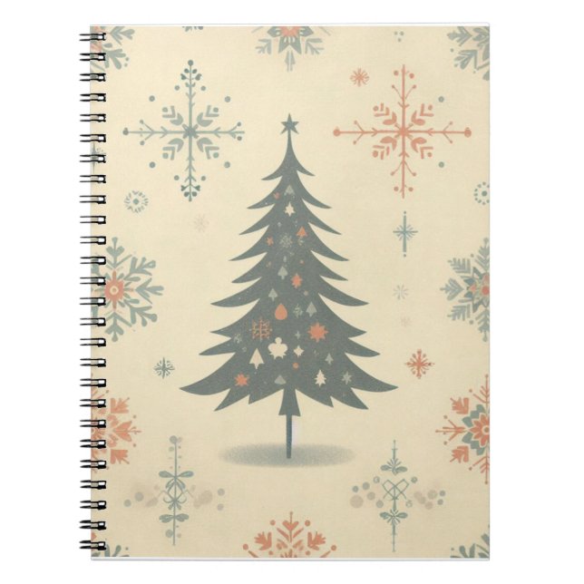 Cuaderno Navidades modernos vintage/retro/invierno (Frente)