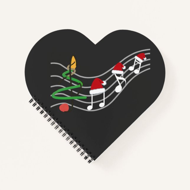 Cuaderno Navidades Music Notes Santa Hat Treble Clef (Anverso)
