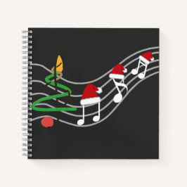 Cuaderno Navidades Music Notes Santa Hat Treble Clef