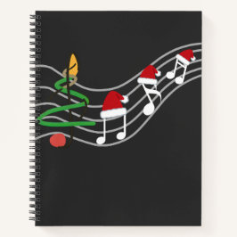 Cuaderno Navidades Music Notes Santa Hat Treble Clef