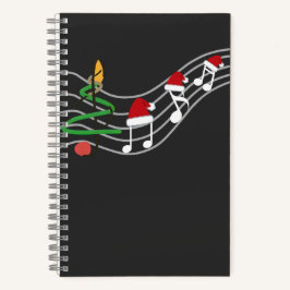 Cuaderno Navidades Music Notes Santa Hat Treble Clef