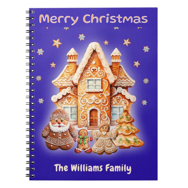 Cuaderno Navidades Nombre personalizado Gingerbread Diversi (Frente)