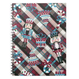 Cuaderno Navidades Nutcracker Plaid Blue Burgundy