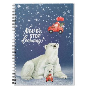 Cuaderno Navidades oso polar con gnomos festivos