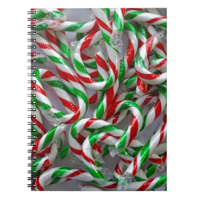 Cuaderno Navidades patrón de caña de caramelo (Frente)