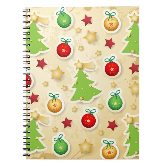 Cuaderno Navidades Patrón de vintage (Frente)