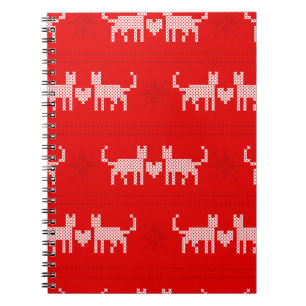 Cuaderno Navidades patrones cruzados de los gatos en el amo