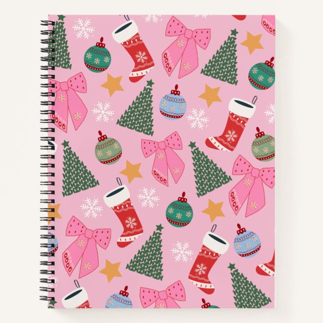 Cuaderno Navidades pequeños rosados (Anverso)