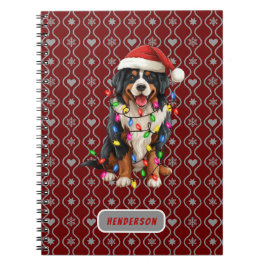Cuaderno Navidades Perro de Bernese Santa Nombre Personaliz