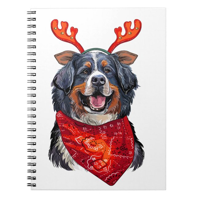 Cuaderno Navidades Perro de montaña Bernese (Frente)