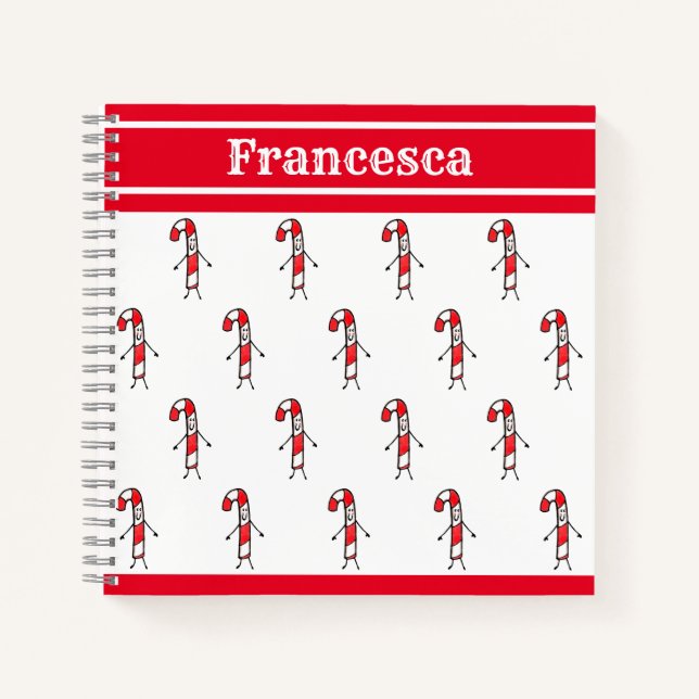 Cuaderno Navidades personalizados Candy Cane (Anverso)