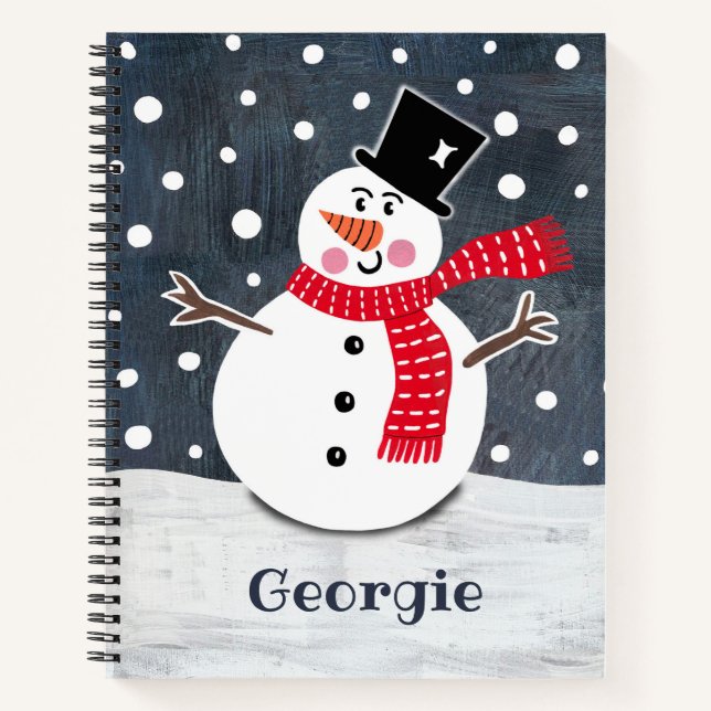 Cuaderno Navidades personalizados de Snowman (Anverso)