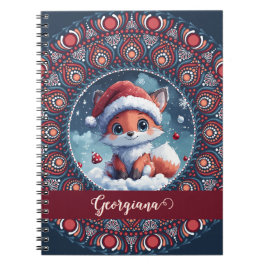 Cuaderno Navidades personalizados Kawaii Fox Dot Mandala