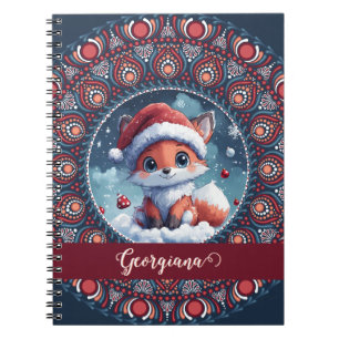 Cuaderno Navidades personalizados Kawaii Fox Dot Mandala