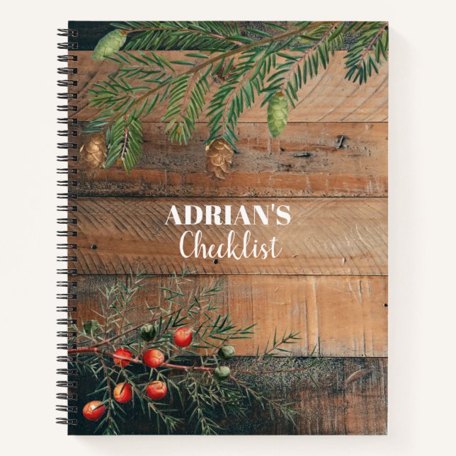 Cuaderno Navidades personalizados Lista de verificación de  (Anverso)