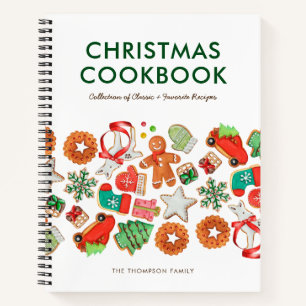 Cuaderno Navidades personalizados recetan blanco y verde