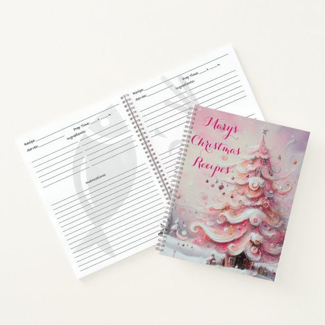 Cuaderno Navidades personalizados recetas de color blanco r (Interior)