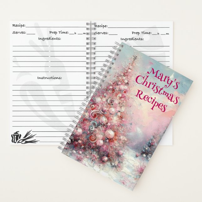 Cuaderno Navidades personalizados Recipe Book Ornament Art (Interior)