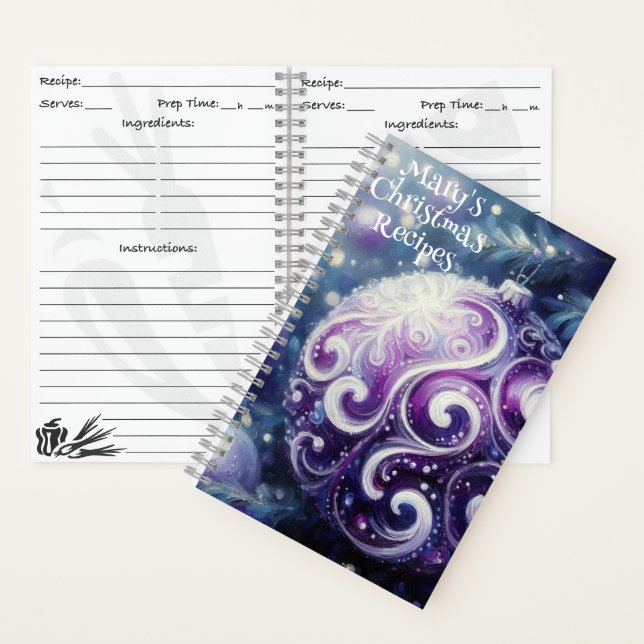 Cuaderno Navidades personalizados Recipe Book Ornament Art (Interior)