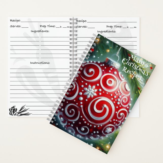 Cuaderno Navidades personalizados Recipe Book Ornament Art (Interior)