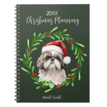 Navidades planeando cachorro de perro Shih Tzu