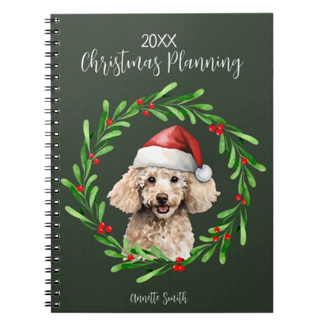 Cuaderno Navidades Planeando Mini Pup estándar de perro can (Frente)